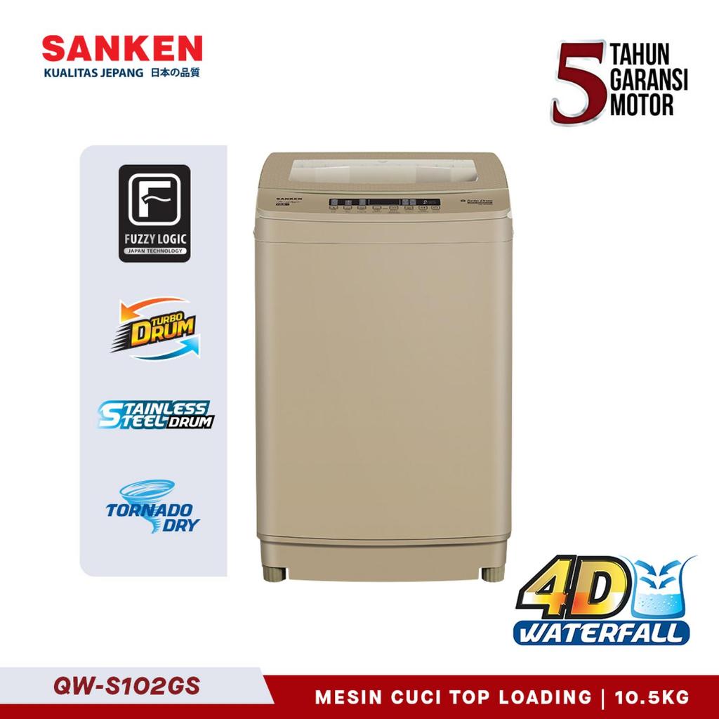 MESIN CUCI TOP LOADING SANKEN 10 KG 440 WATT - QWS 102 GS