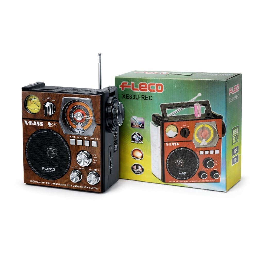 Radio Retro FLECO XE83U-REC | X-Bass | USB / SD | AM FM SW