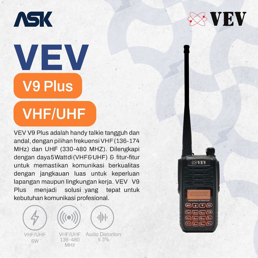 Handy Talky V9 Plus VEV / HT V 9 Plus