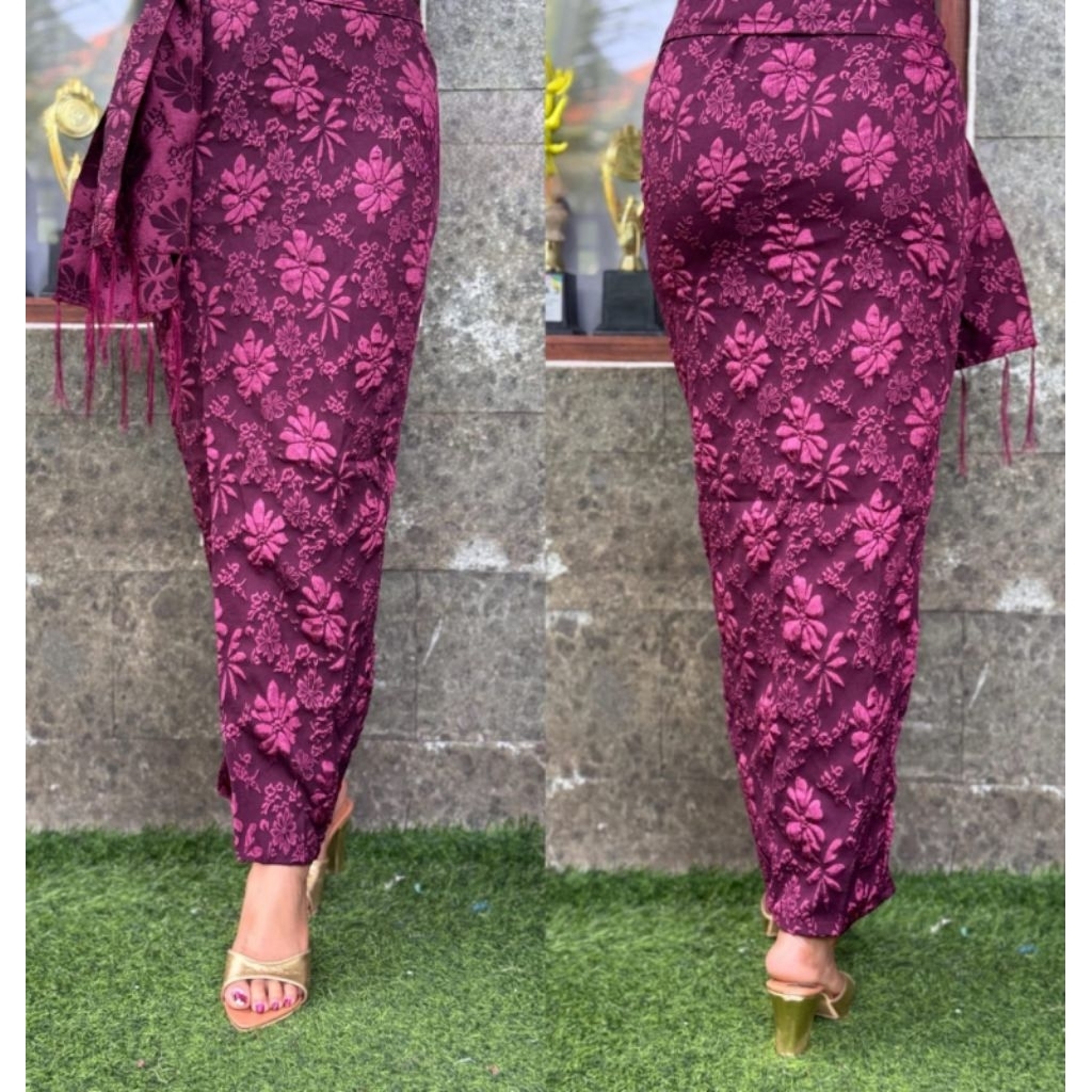 Kamen Jadi Embos Set Selendang setelan kebaya wanita Bali rok jadi balikebaya