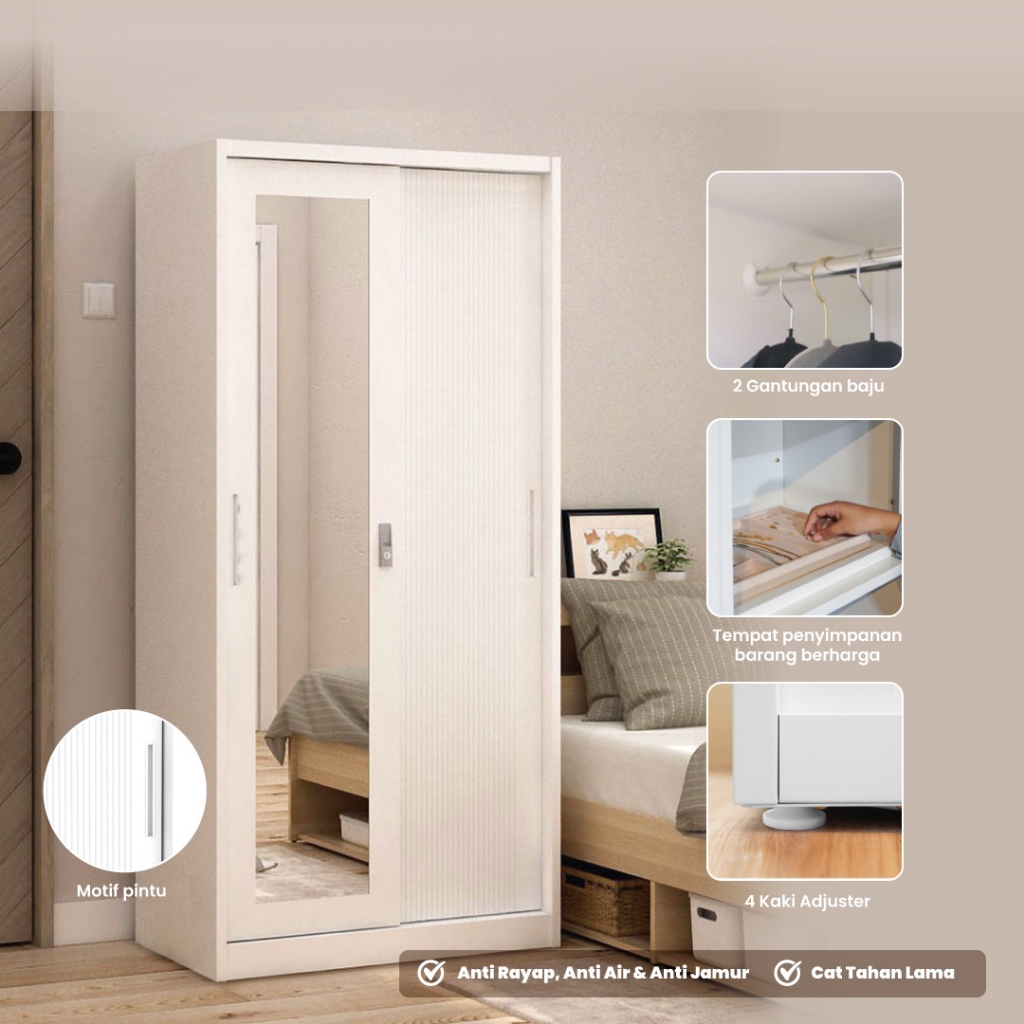 Lemari Besi / Lemari Baju Pira Metropolis / Lemari Pakaian Pira Metropolis (Lemari Baju Pira Linio S