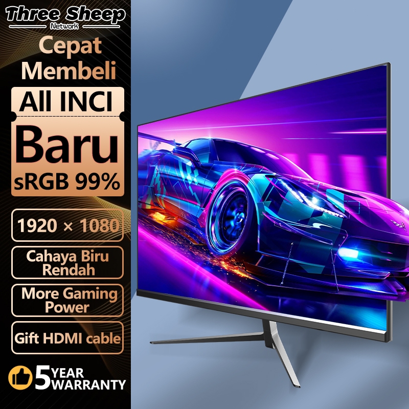 Three Sheep Network LED Monitor 19/24inch Monitor PC Berkualitas Premium dengan HDMI 1920*1080p 1K T