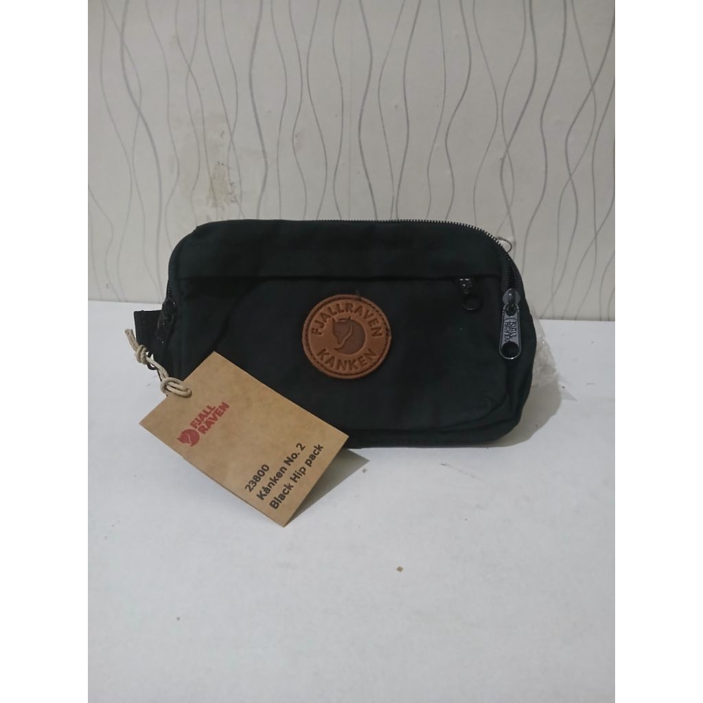 Fjallraven Kanken Hip Pack No 2 Black Selempang Waist Bag