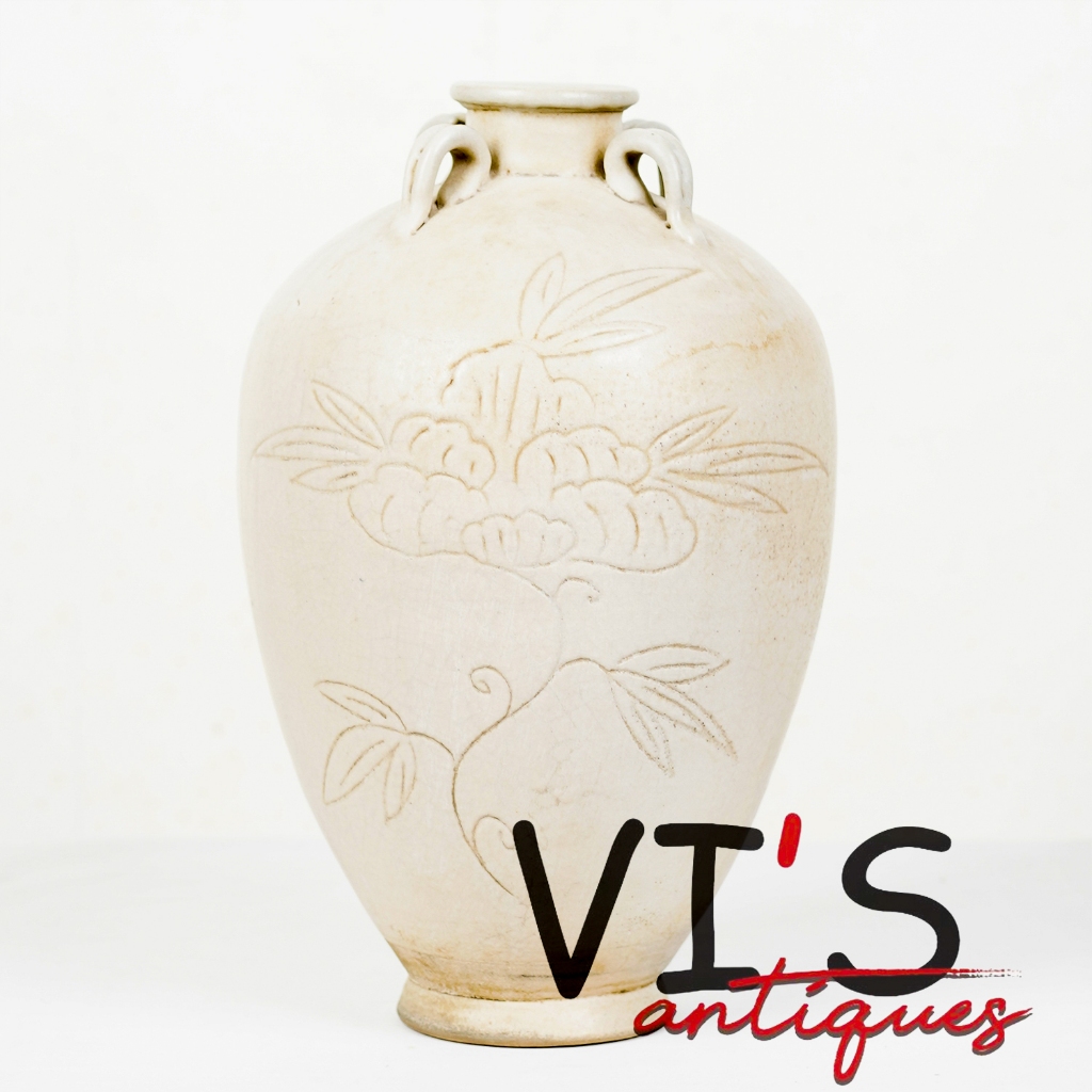 Vas Dynasty Warna Gading Guci Keramik Antik Kuno Asli Cina