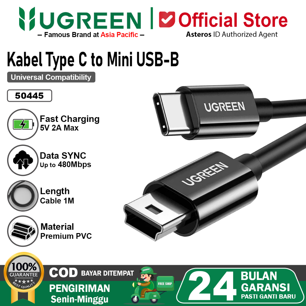 UGREEN Kabel Data USB Type-C to Mini USB Charger 2A 50445