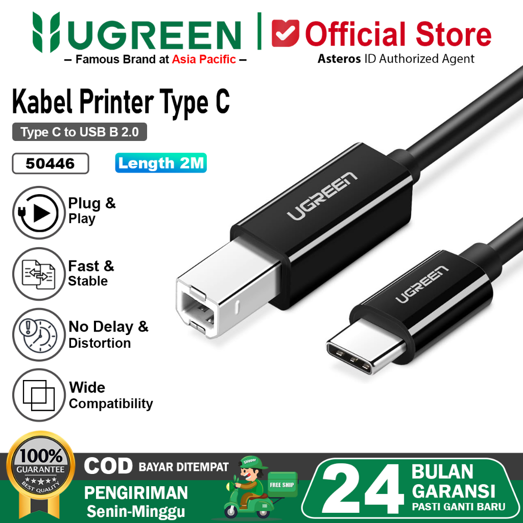UGREEN Kabel Data USB Type C to B Male to Male Printer 50446