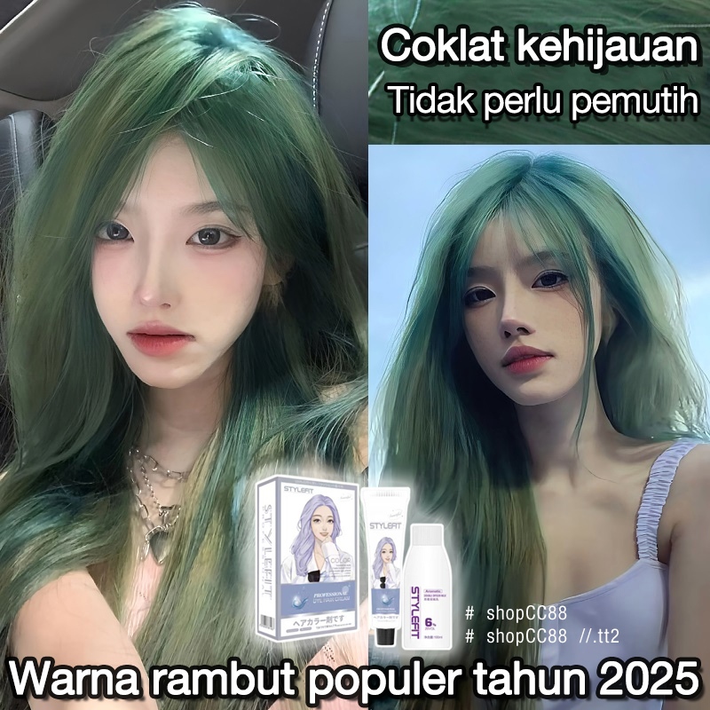 (Beli 100ml gratis 100ml)STYLE FIT cat rambut *200ml,hijau gelap kebiruan,Ekstrak Tanaman,DIY di Rum
