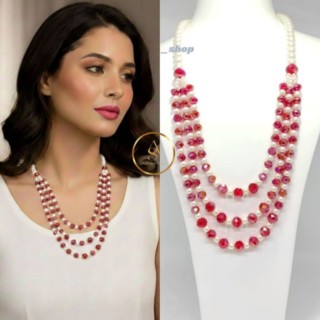 Kalung Mutiara 3 Layer Mutiara Berat Premium Kalung Mutiara Wanita Korea