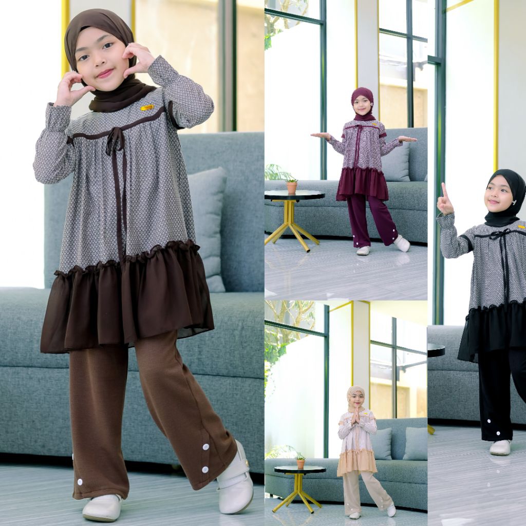 Bilqis one set gamis anak perempuan/gamis anak all rounder