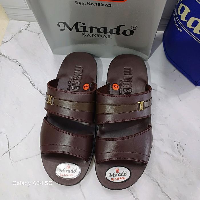 Sandal Pria Mirado Maron Kulit Asli Original / Sandal Mirado Pria Original