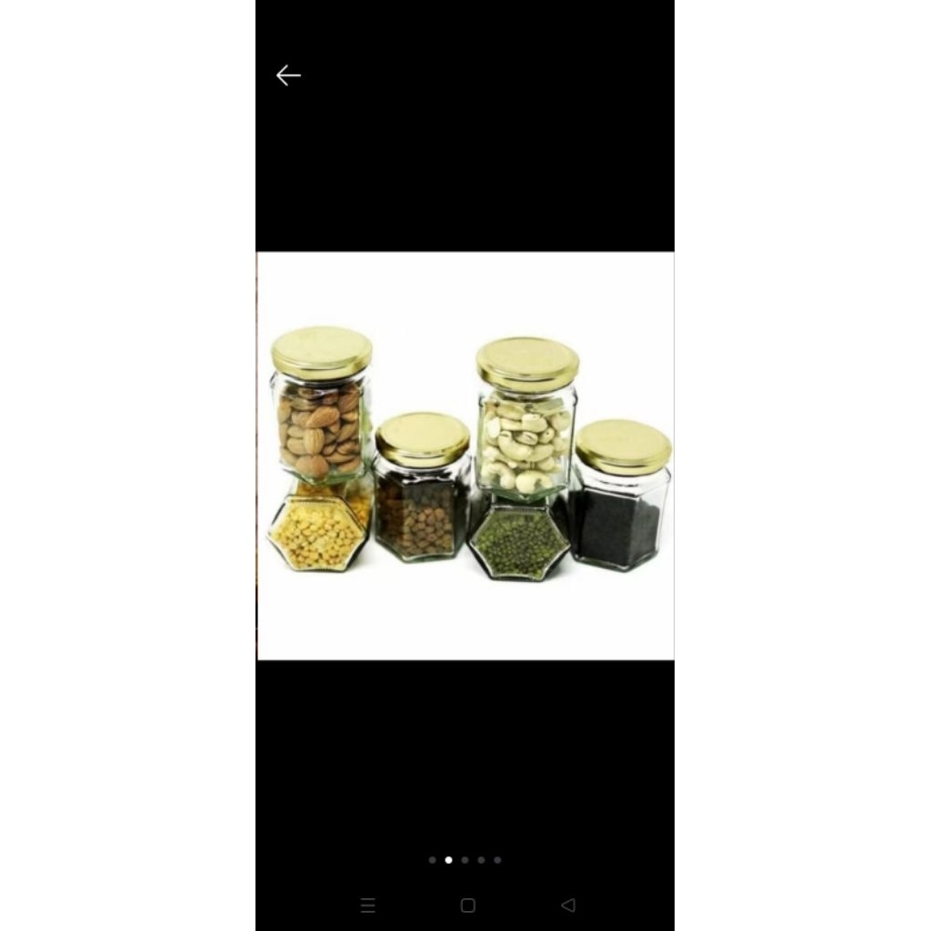 Toples Kaca Beling Hexagonal Jar