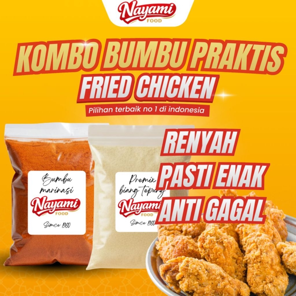 Paket Lengkap Fried Chicken Crispy Tepung Premix & Bumbu Marinasi Ayam Premium