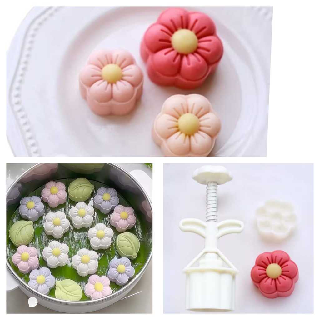 Cetakan Kue Bulan Nastar Talam 3D Bunga Moon Cake Sakura