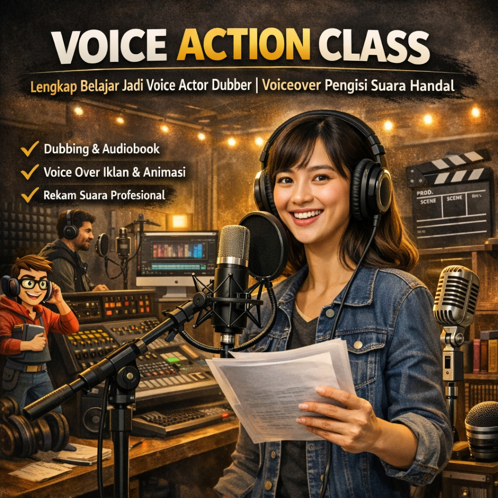 Voice Action Class - Lengkap Belajar Jadi Voice Actor Dubber Voiceover Pengisi Suara Handal