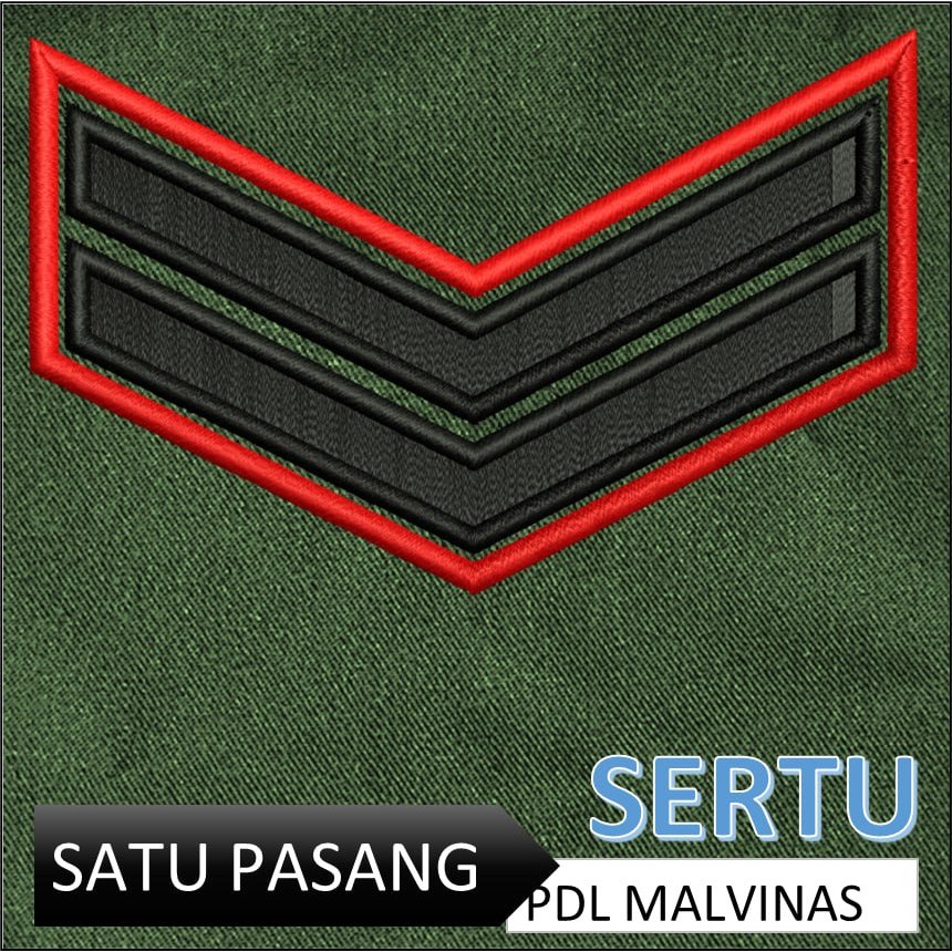 PATCH BORDIR brevet custom TNI TANDA PANGKAT BINTARA SERTU PDL 16 MALVINAS SAGE MATRA DARAT EMBROIDE
