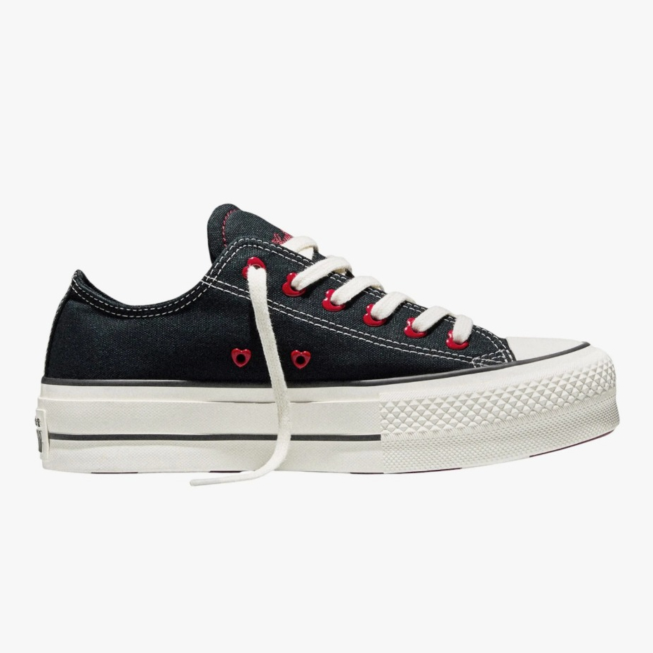Sepatu Sneakers Wanita Converse CT AS Lift Platform Valentine's Day Black Egret Days Ahead Red Origi