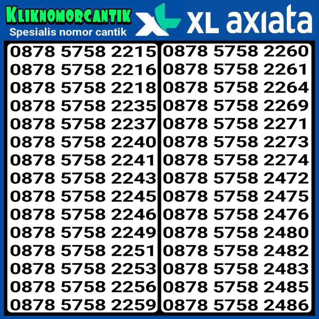nomor cantik XL Axiata 4G&5G Kartu Perdana XL murah DNC2