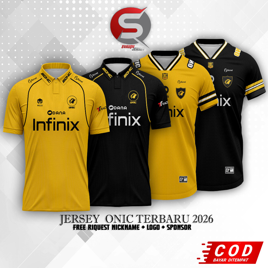 Jersey Kaos Baju ONIC FNATIC ONIC terbaru MPL S17 2026 - 2027  terbaru geratis riquest nama