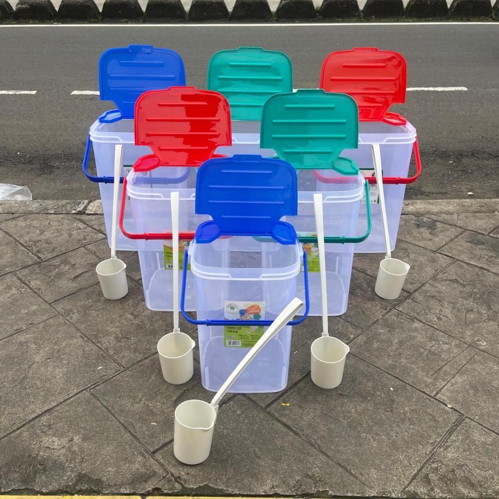 TOPLES + GAYUNG KIARA 30 LITER / AQUARIUM ES BUAH / WADAH ES KELAPA / Toples es buah Green Leaf