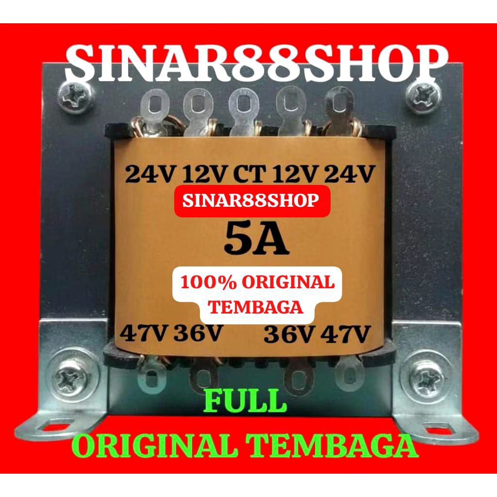 ORIGINAL TRAVO 5A BESAR MURNI CT47V CT36V CT24V CT12V CT 47V 36V 24V 12V TRAFO  TRANSFORMERS GLOBE