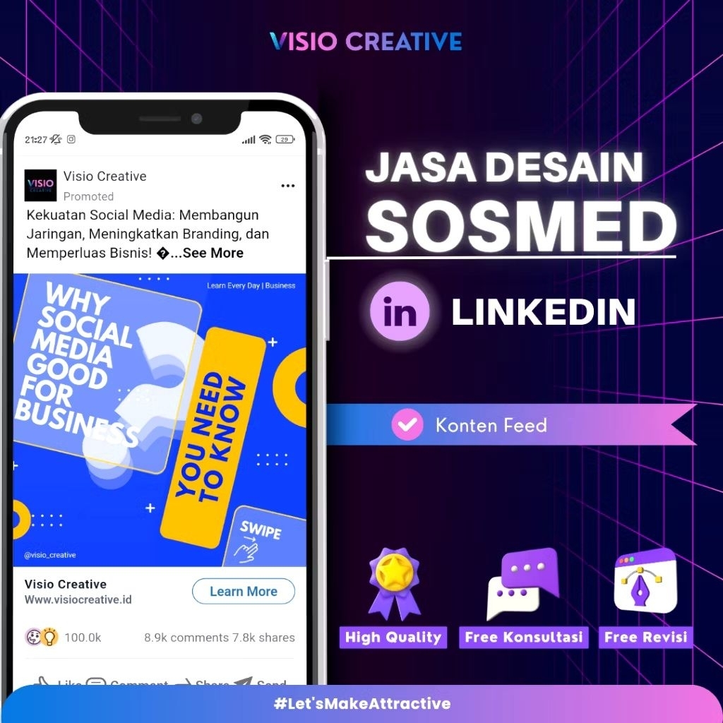 JASA DESAIN PROFESIONAL CUSTOM KONTEN LINKEDIN