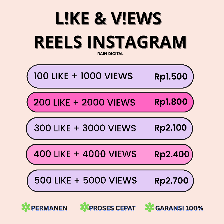 INSTAGRAM LIKE & VIEWS REELS INSTAGRAM Instant Global High Quality