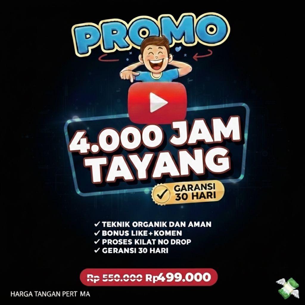 Jam Tayang YouTube - Permanen siap monet - murah & bergaransi