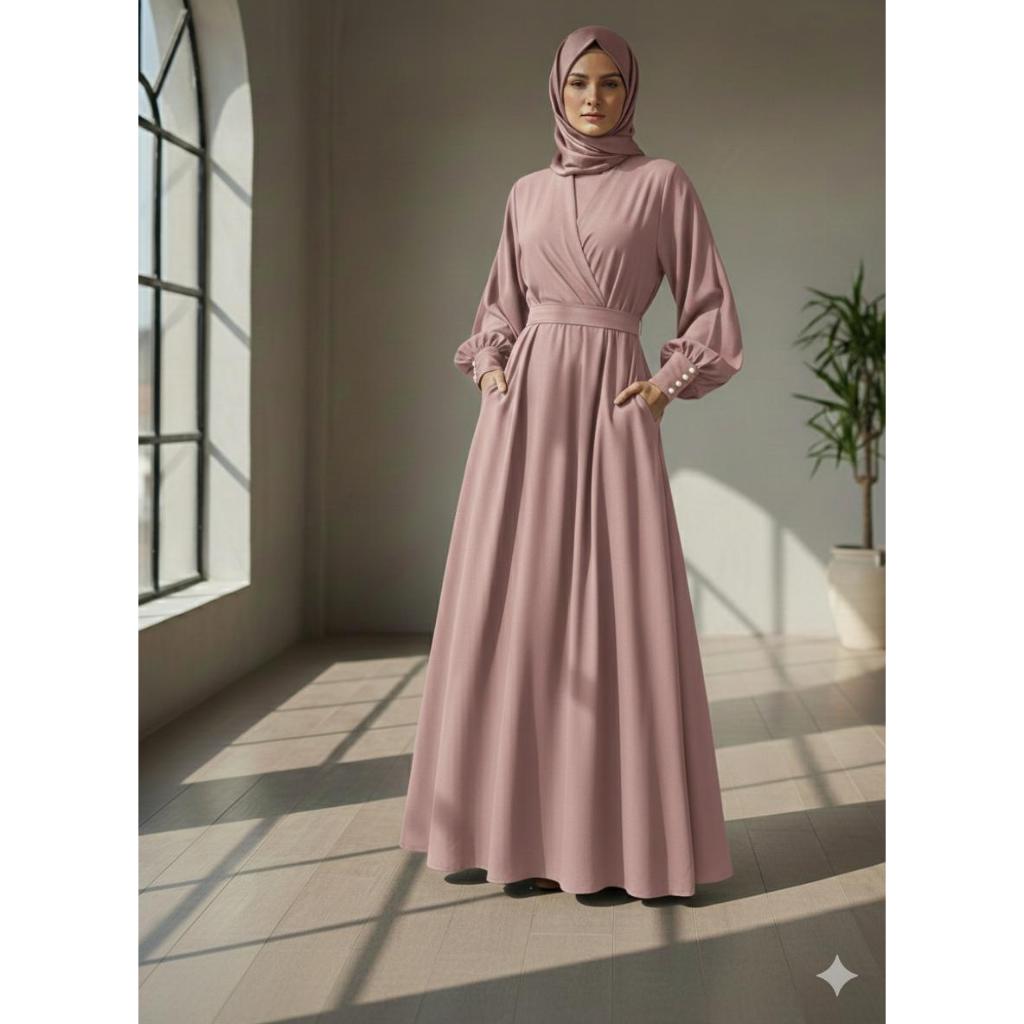 Ameera Maxi Dress Satin Velvet Premium Muslim