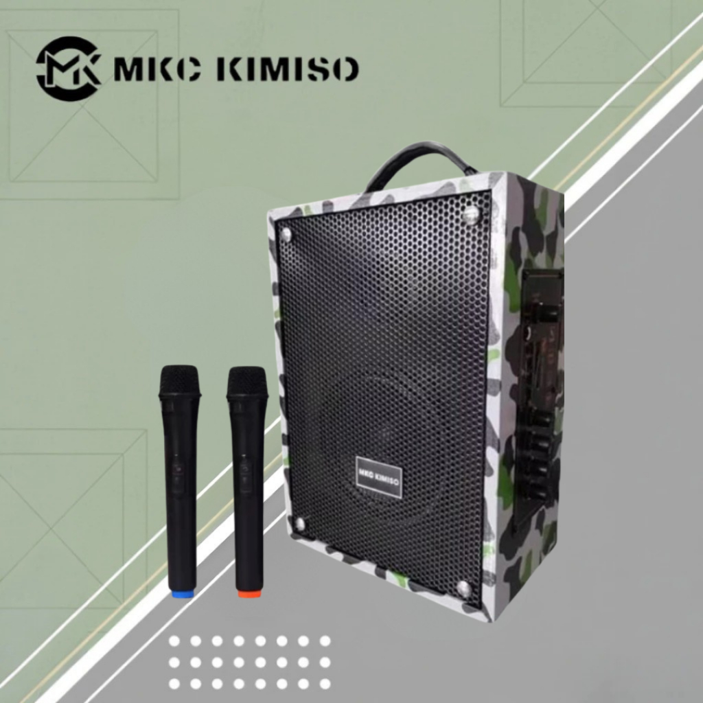 MKC KIMISO Speaker Bluetooth QS 1266 Baru 2 Mic Wireless 2000W 4000mAh Kayu