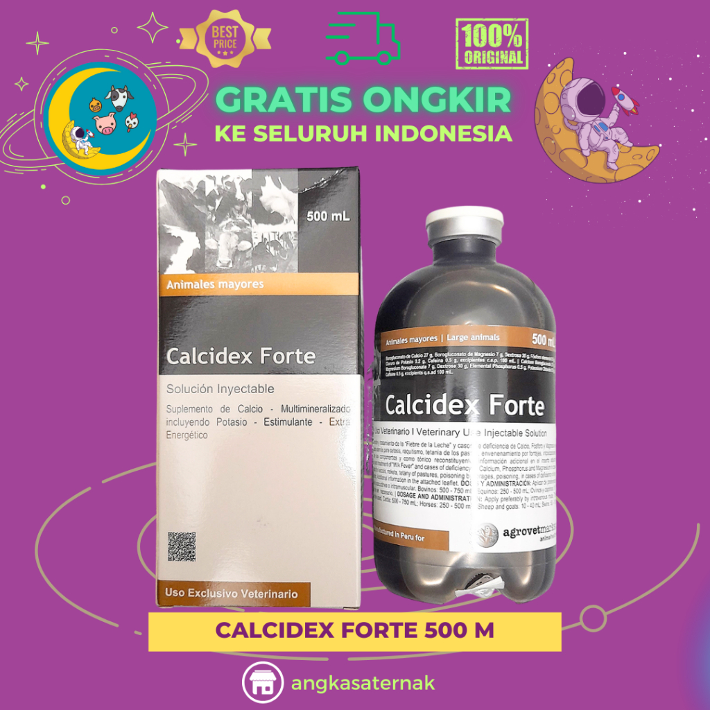 CALCIDEX FORTE 500 ML - MIRACAL 440 250 ML  - Mencegah Ketosis Milk Fever Ambruk Pada Hewan Ternak.