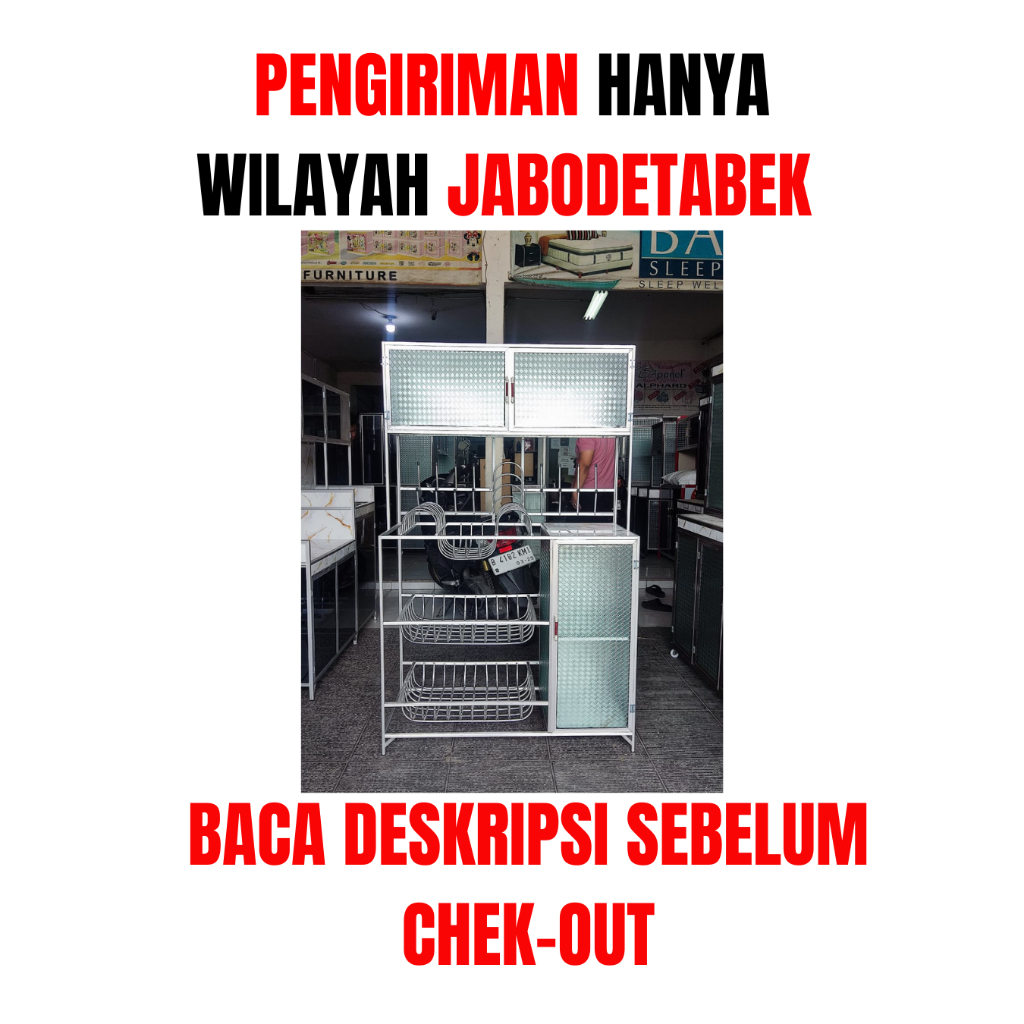 BACA DESKRIPSI / CHT TOKO / Rak piring alumunium box terbuka/rak piring alumunium/lemari piring/lema