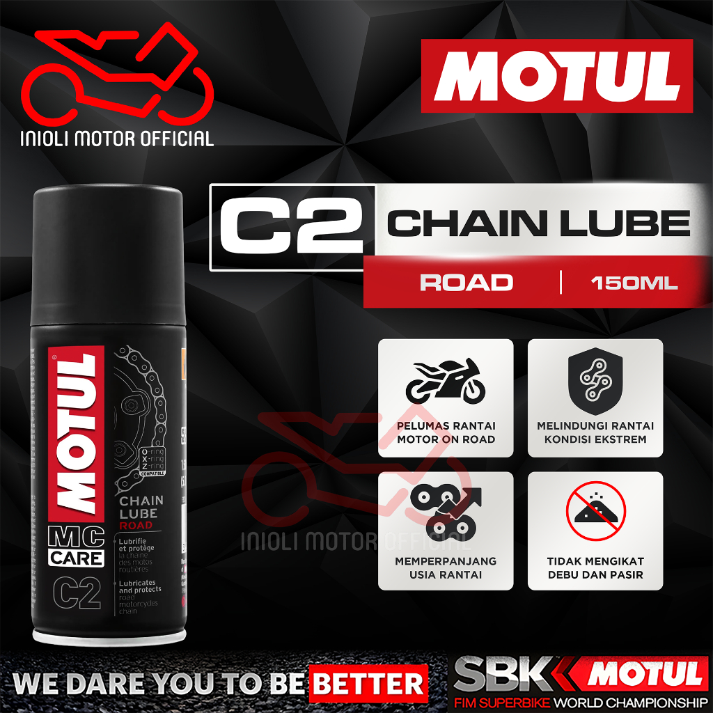 MOTUL CHAIN LUBE C2 ROAD PELUMAS RANTAI MOTOR MOTUL 150 ML MOTUL MC CARE NINJA CBR R15 R25 XABRE VIX