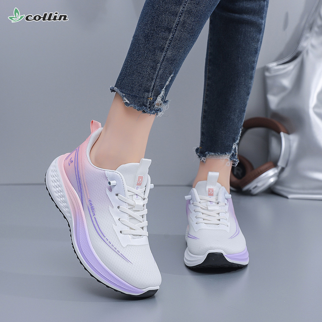 COLLIN Sepatu Sneakers Wanita Tali Running Shoes Sporty Casual Gradient Edition OIN2008