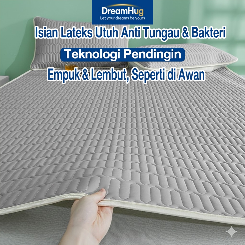 Matras Protektor Latex Ice Silk Dingin / Alas Kasur Anti Panas / Sprei Anti Geser Premium
