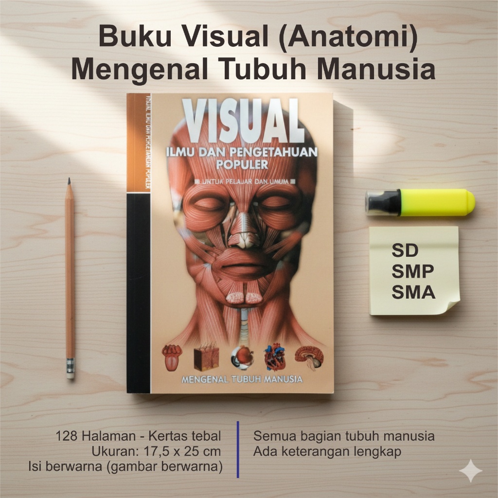 Buku Visual (Anatomi) Mengenal Tubuh Manusia - Ilmu Pengetahuan Populer Berwarna