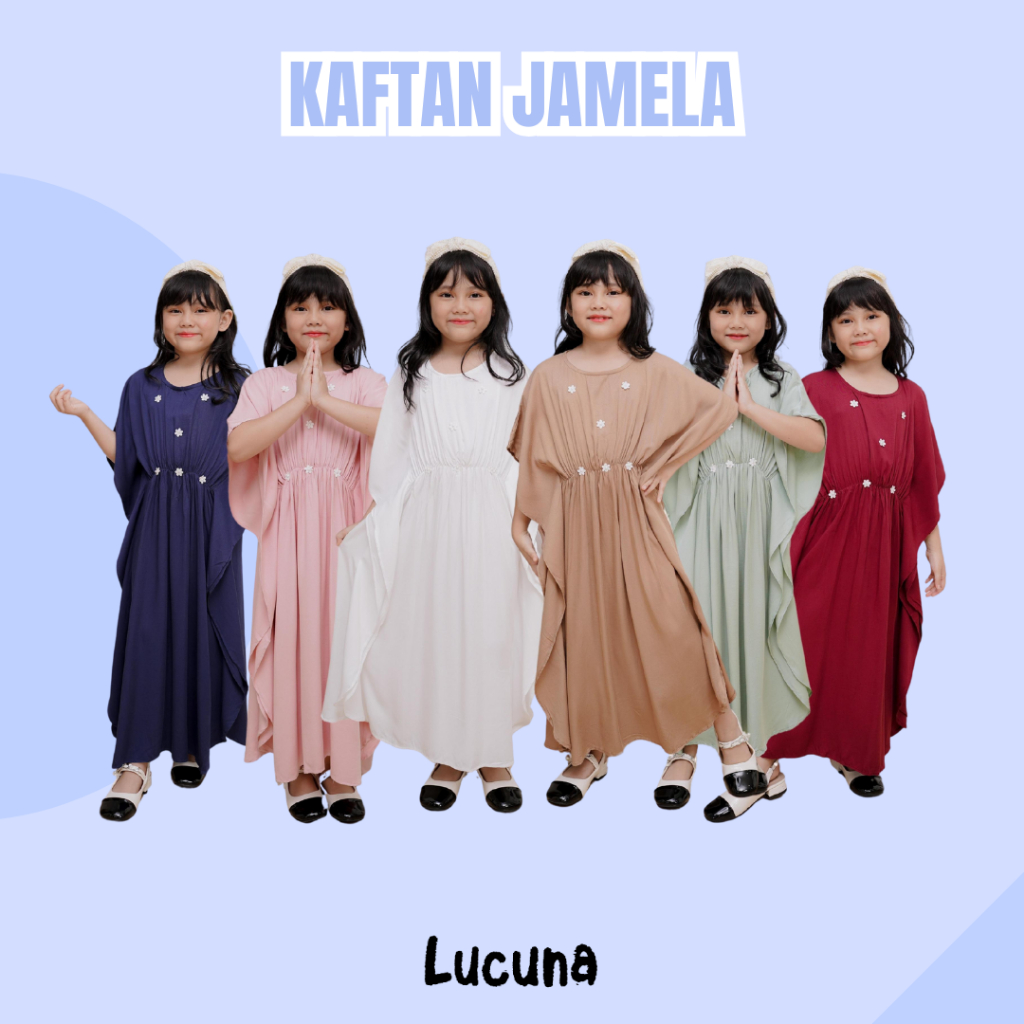 Lucuna Jamela - Kaftan Anak Perempuan [Size 2-10 Tahun] Baju Muslim Cewek
