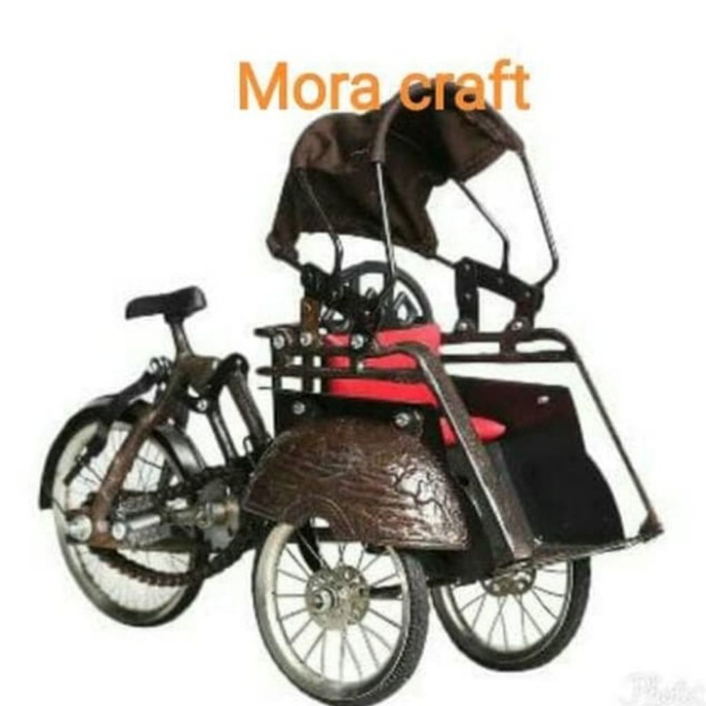 Miniatur Becak logam mini