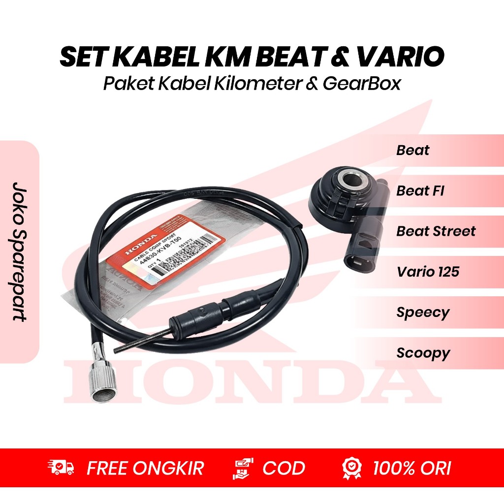 PAKET KABEL KILOMETER + GEARBOX BEAT, BEAT FI,  BEAT STREET, VARIO 125, SPEECY, SCOOPY,  KVB, ORIGIN