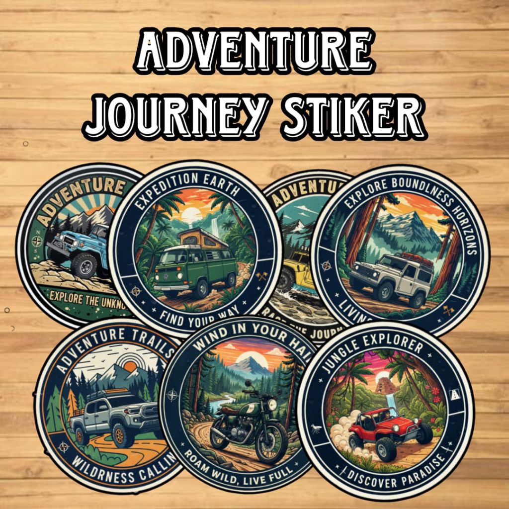 Stiker Adventure Journey - Stiker Adventure Trails - Stiker Petualang Penjelajah Alam - Stiker Trave
