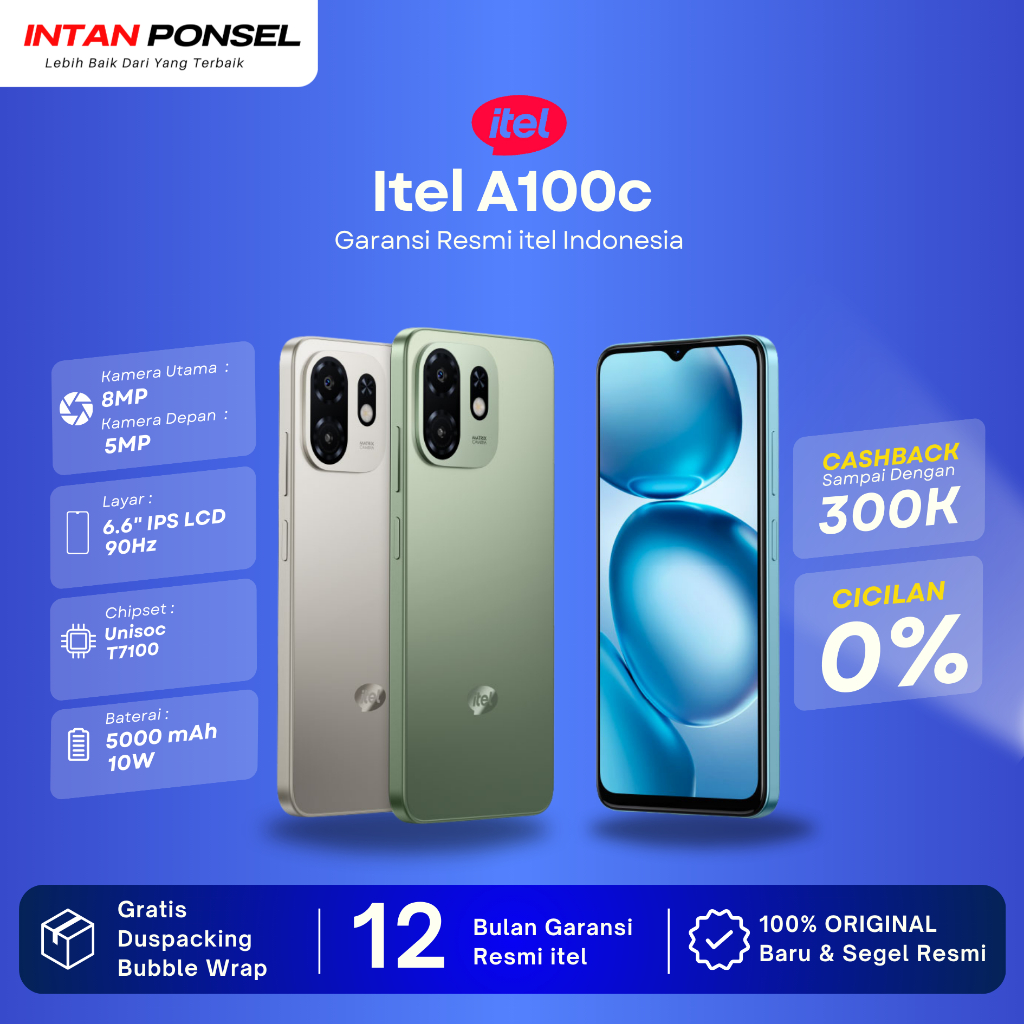 itel A100c 4/64GB hp android original hp 1 jutaan Garansi Resmi itel Indonesia 1 Tahun