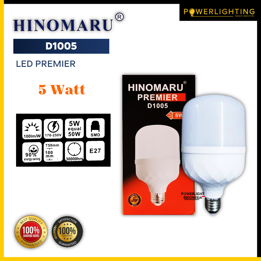 Lampu LED Premier 5 / 10 / 15 / 20 / 30  Watt Putih HINOMARU