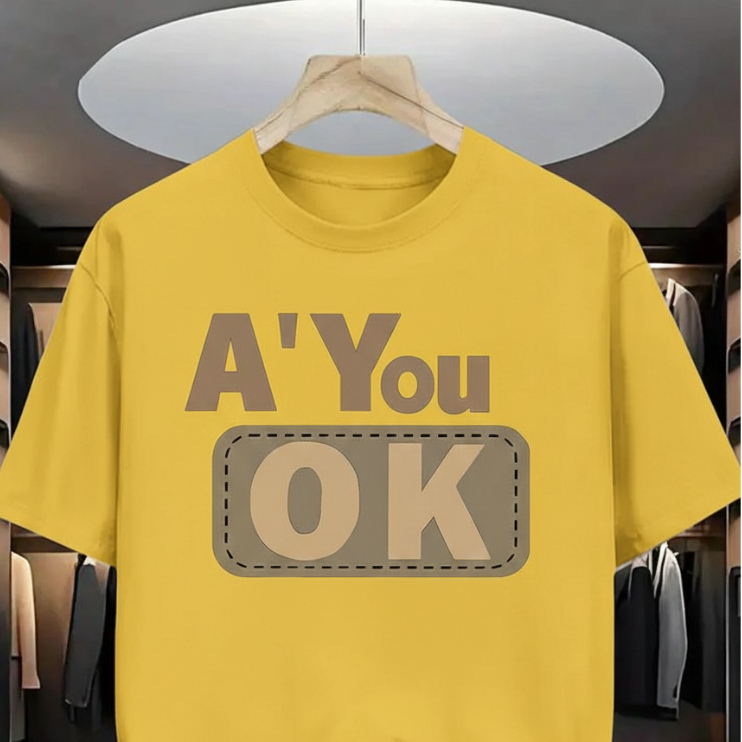 Kaos Distro SIZE JUMBO M - 6XL BIGSIZE PREMIUM  Sablon A'YOU OK Terbaru Pria/ Wanita Unisex Catton C