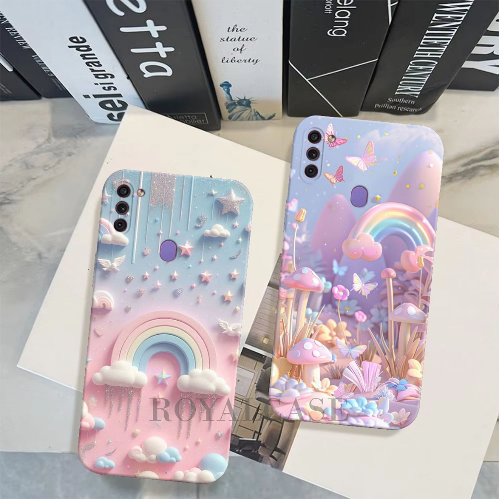 Softcase Samsung A11 A01 A01 Core - Motif Rainbow Cute - Case Cute - Macaroon