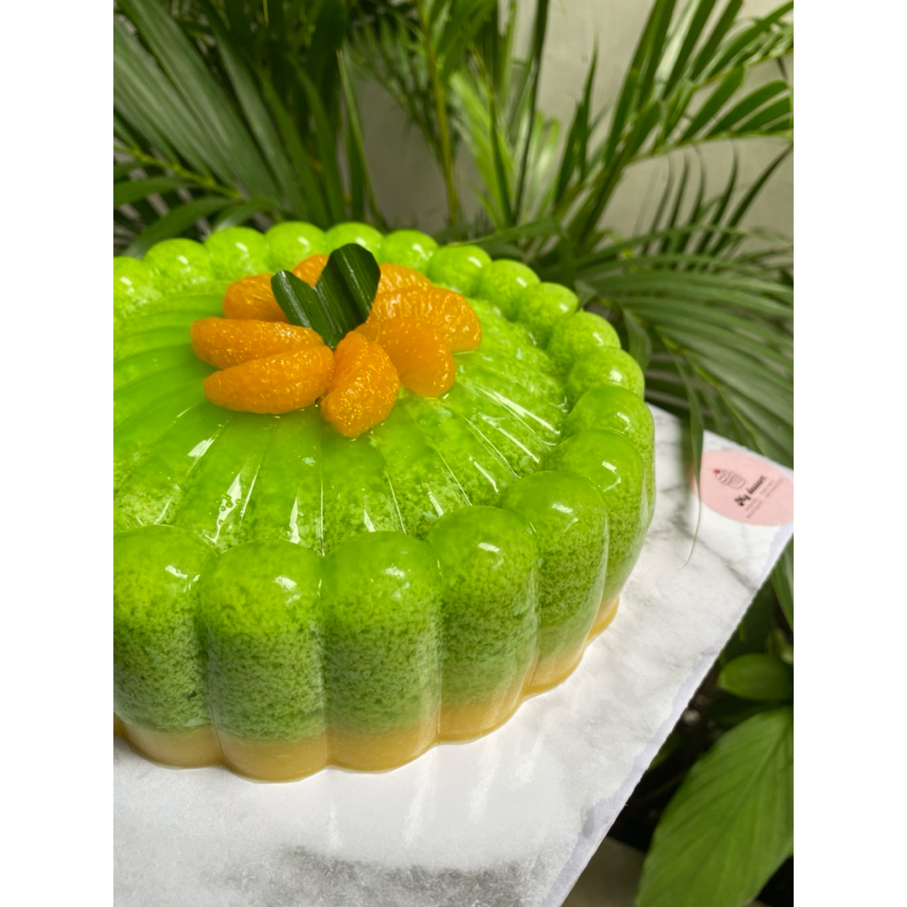 Puding Lumut Pandan Mentega