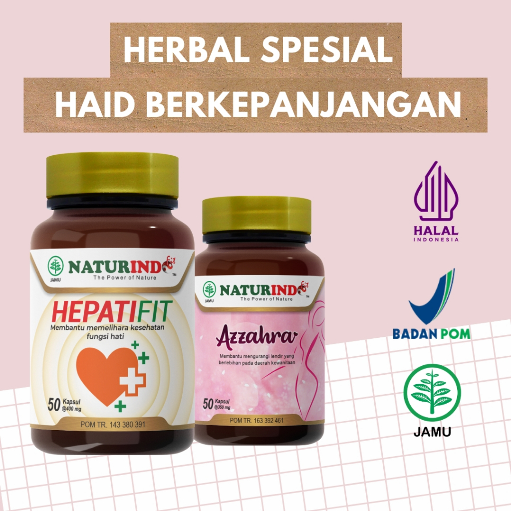 Obat Haid Berkepanjangan Herbal Naturindo Hepatifit Azzahra Pelancar Haid & Normalisasi Siklus