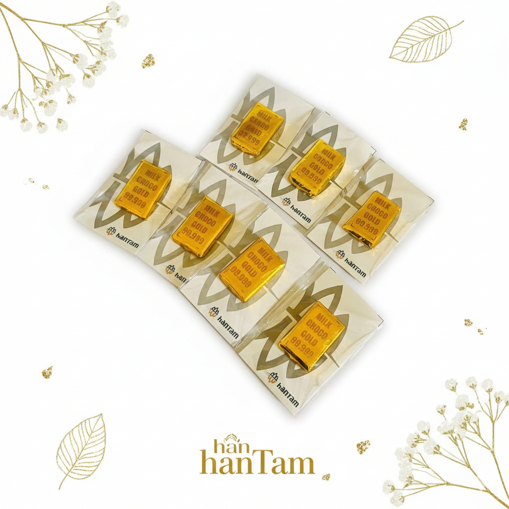 Cokelat HanTam Viral Bentuk Emas Batangan - Souvenir Coklat Logam Mulia Murah Unik Pas Banget Buat I