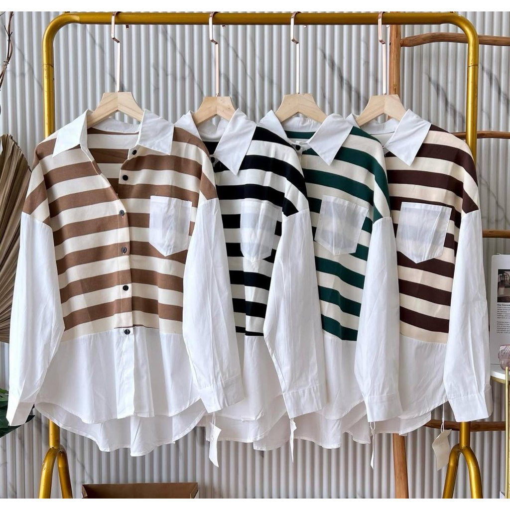 Kemeja Stripe Aluna