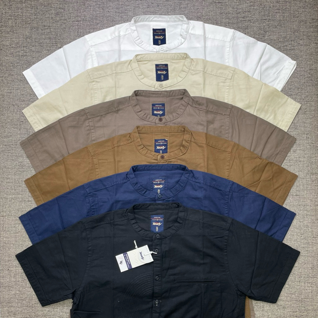 KEMEJA KOKO PRIA LEAFY BORDIR LENGAN PENDEK