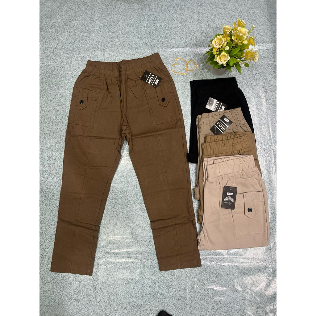 Celana 7/9 wanita soft jeans stret