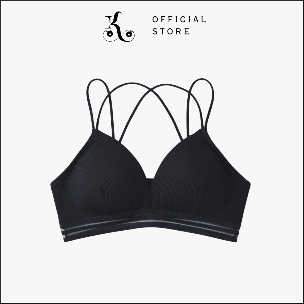 KHAEFASHION - BR081 Bikini Bra Wanita BH Busa Super Ringan Tanpa Kawat Tali Silang